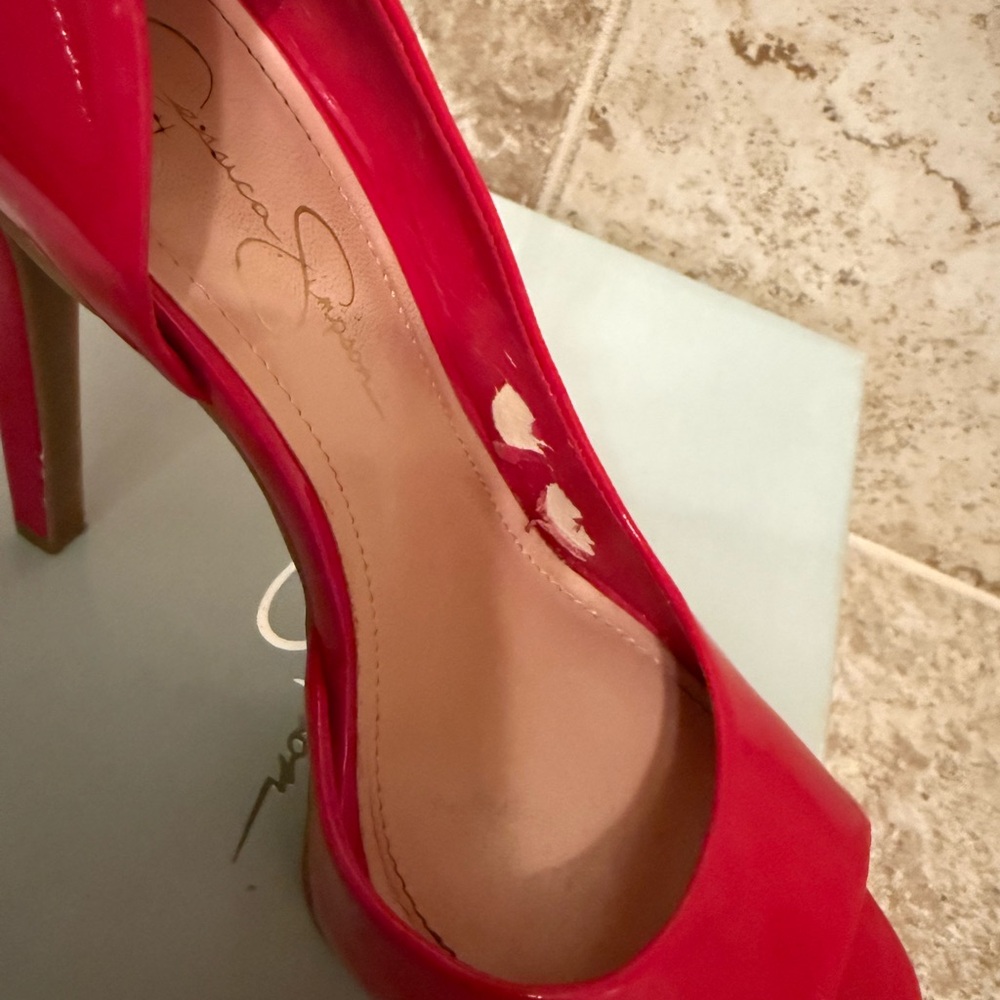 Jessica Simpson Size 7 woman’s Lipstick Red Heels - Picture 2 of 5